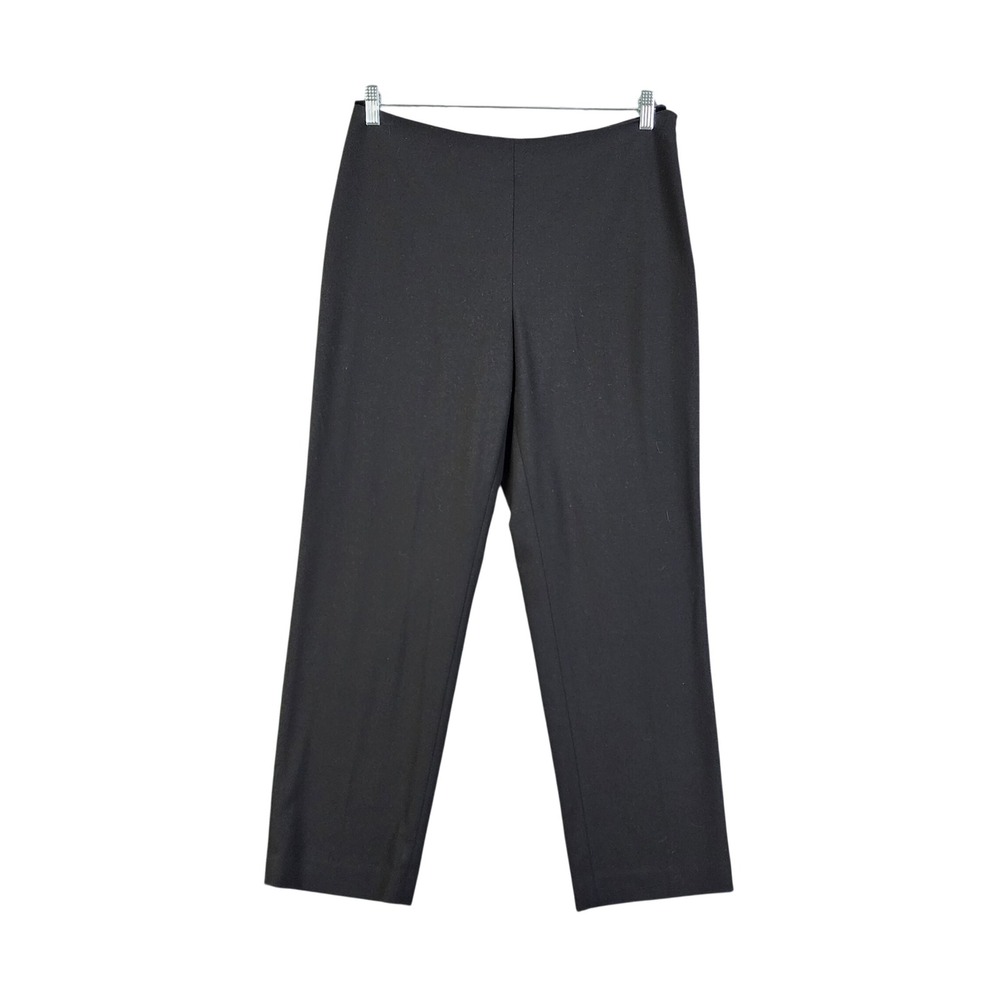 Talbots Womens Classic Side Zip Ankle Pant Size 12 Black Straight Trouser Career